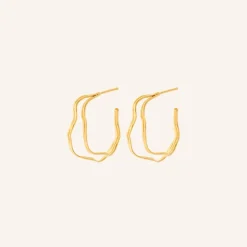 Pernille Corydon Øreringe^Small Double Wave Hoops